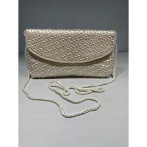 Vintage Walborg Cream Off White Beaded Purse Handbag Clutch Excellent